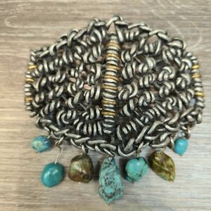 Vintage 70s Boho Turquoise Style Statement Belt Buckle